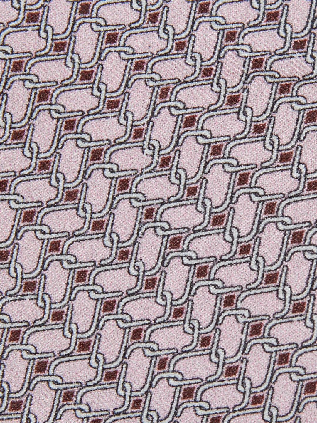 Reiss | Silk Geometric-Chain Print Tie in Soft Pink