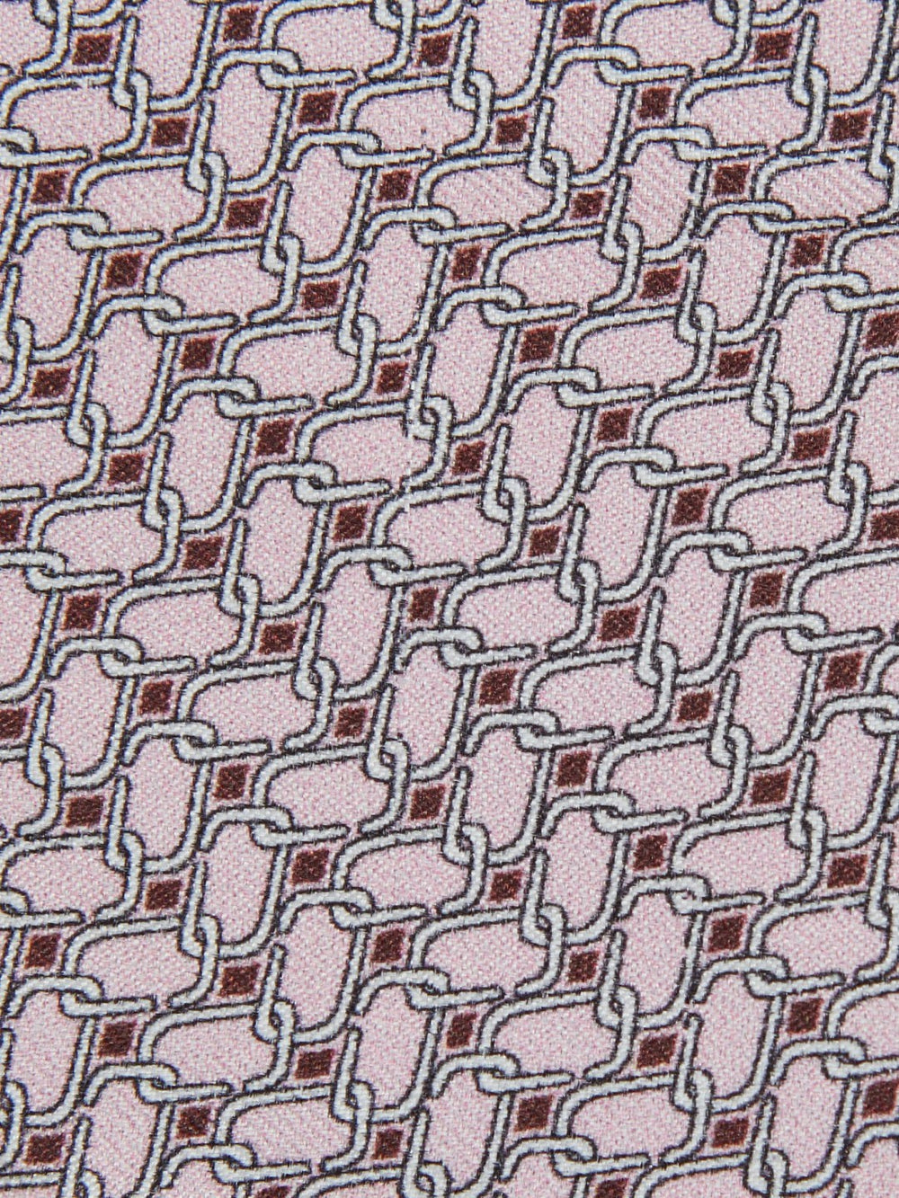 Reiss | Silk Geometric-Chain Print Tie in Soft Pink