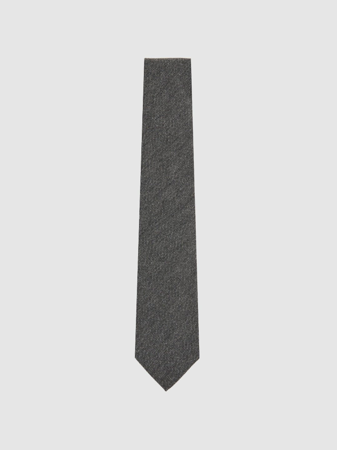 Reiss | Wool-Silk Textured Tie in Charcoal