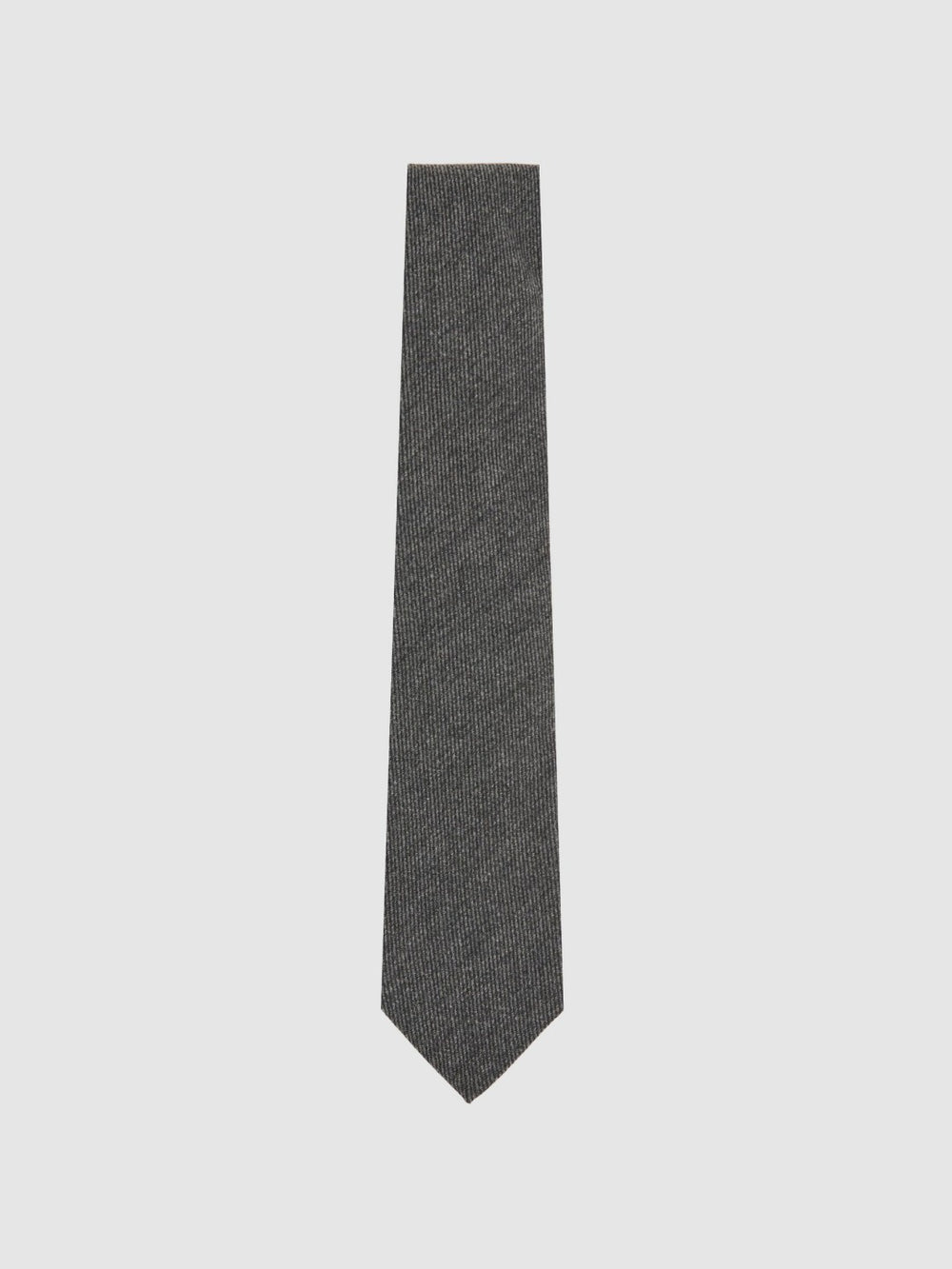 Reiss | Wool-Silk Textured Tie in Charcoal