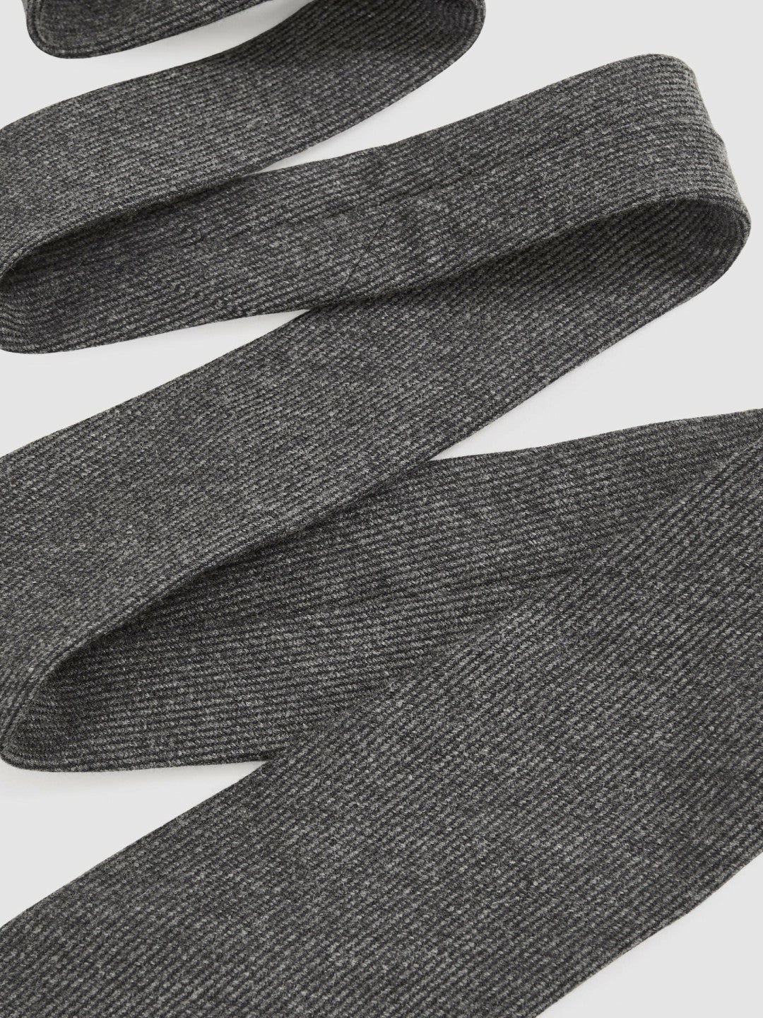Reiss | Wool-Silk Textured Tie in Charcoal