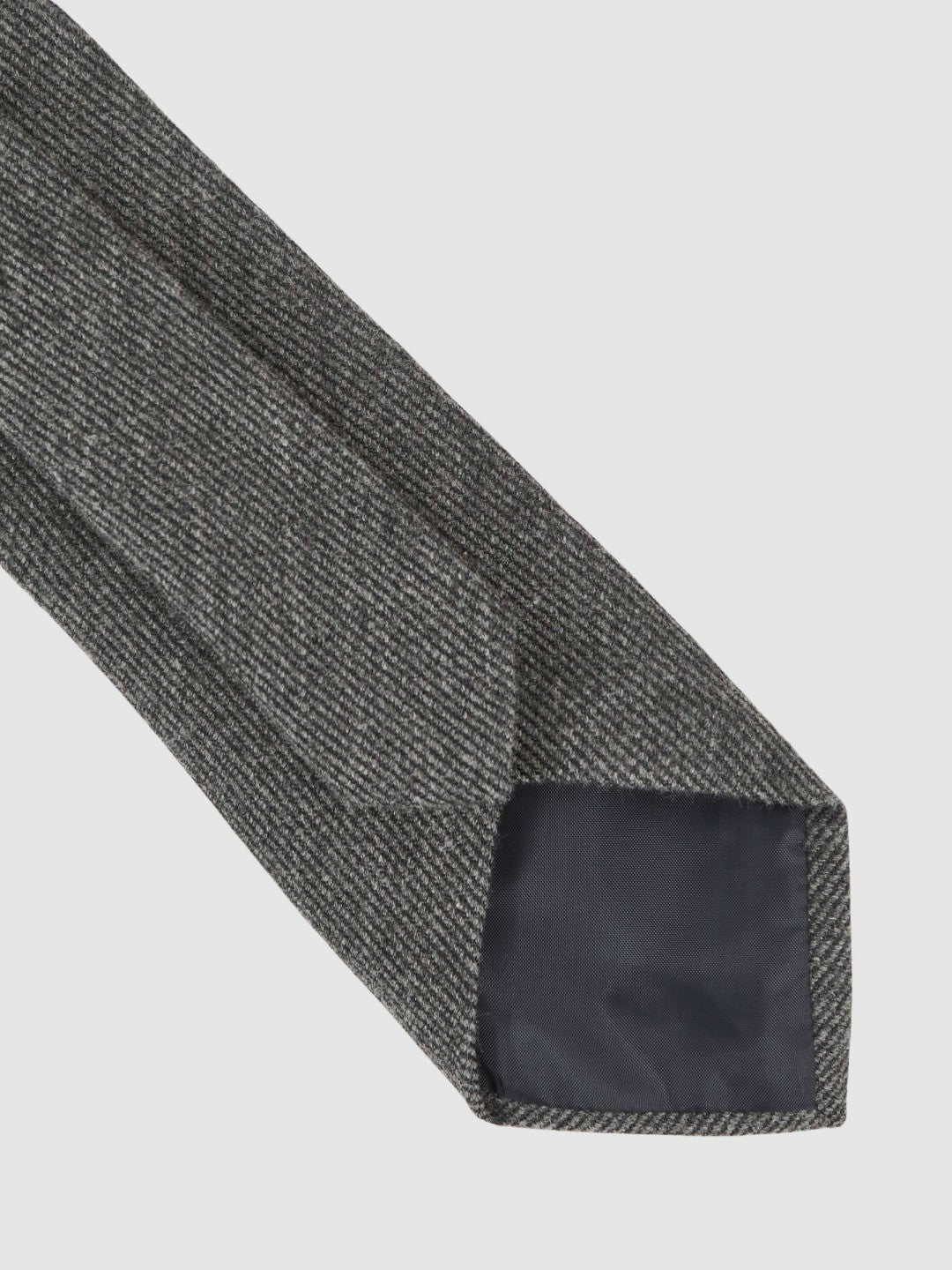 Reiss | Wool-Silk Textured Tie in Charcoal