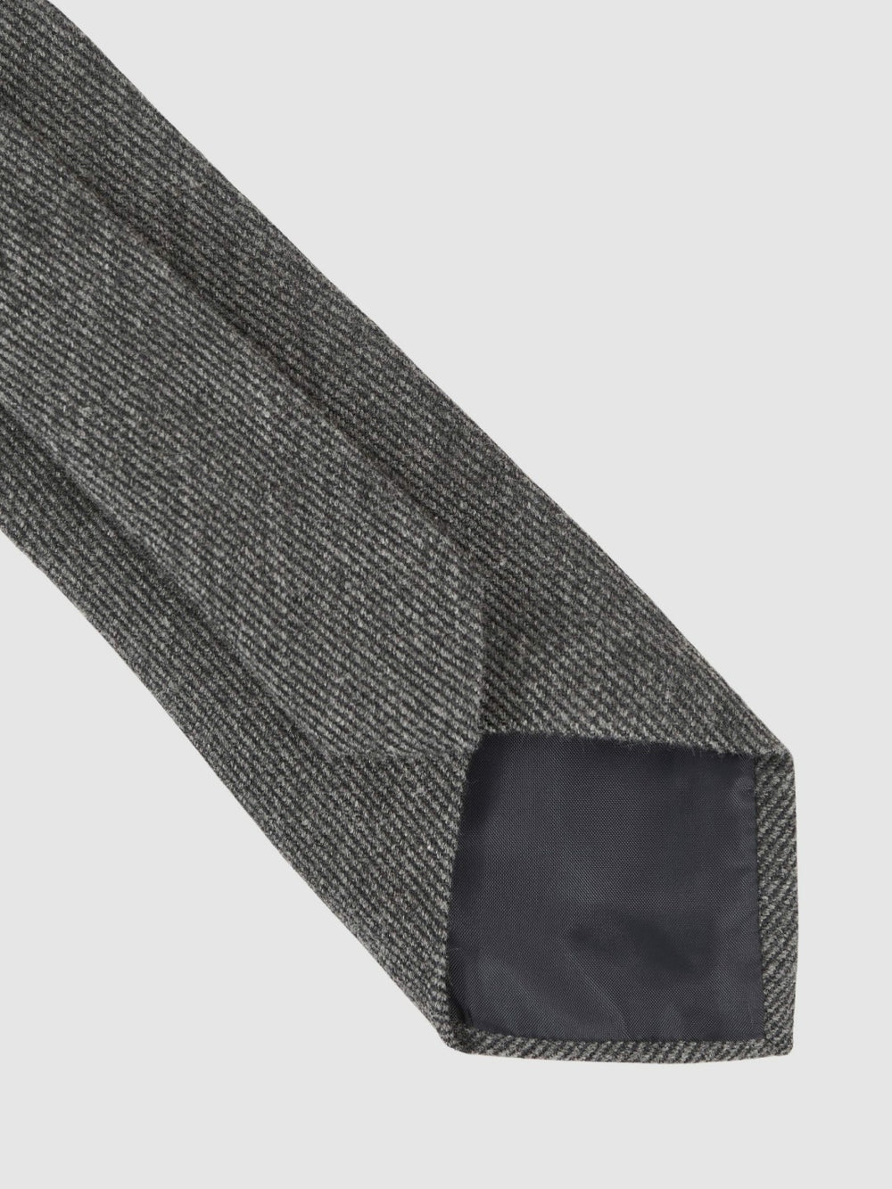 Reiss | Wool-Silk Textured Tie in Charcoal