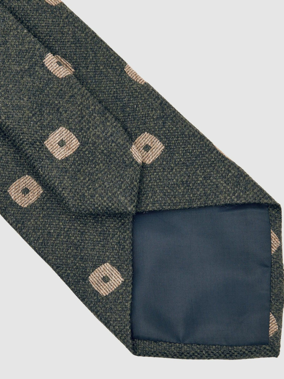 Reiss | Silk-Wool Square-Medallion Tie in Forest Green