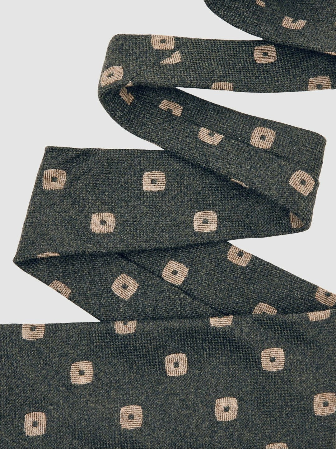 Reiss | Silk-Wool Square-Medallion Tie in Forest Green