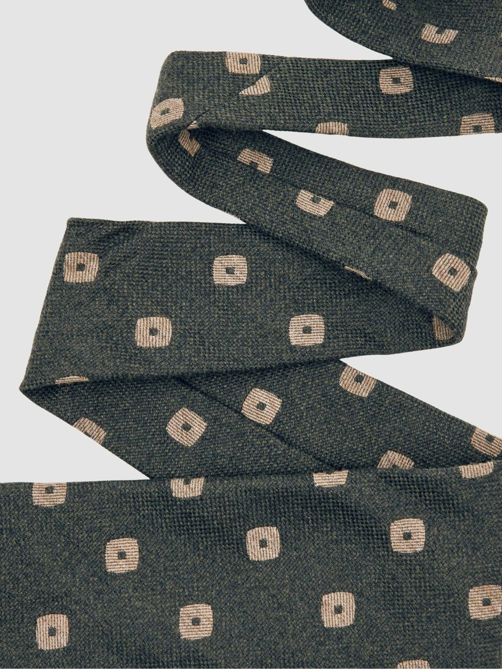Reiss | Silk-Wool Square-Medallion Tie in Forest Green