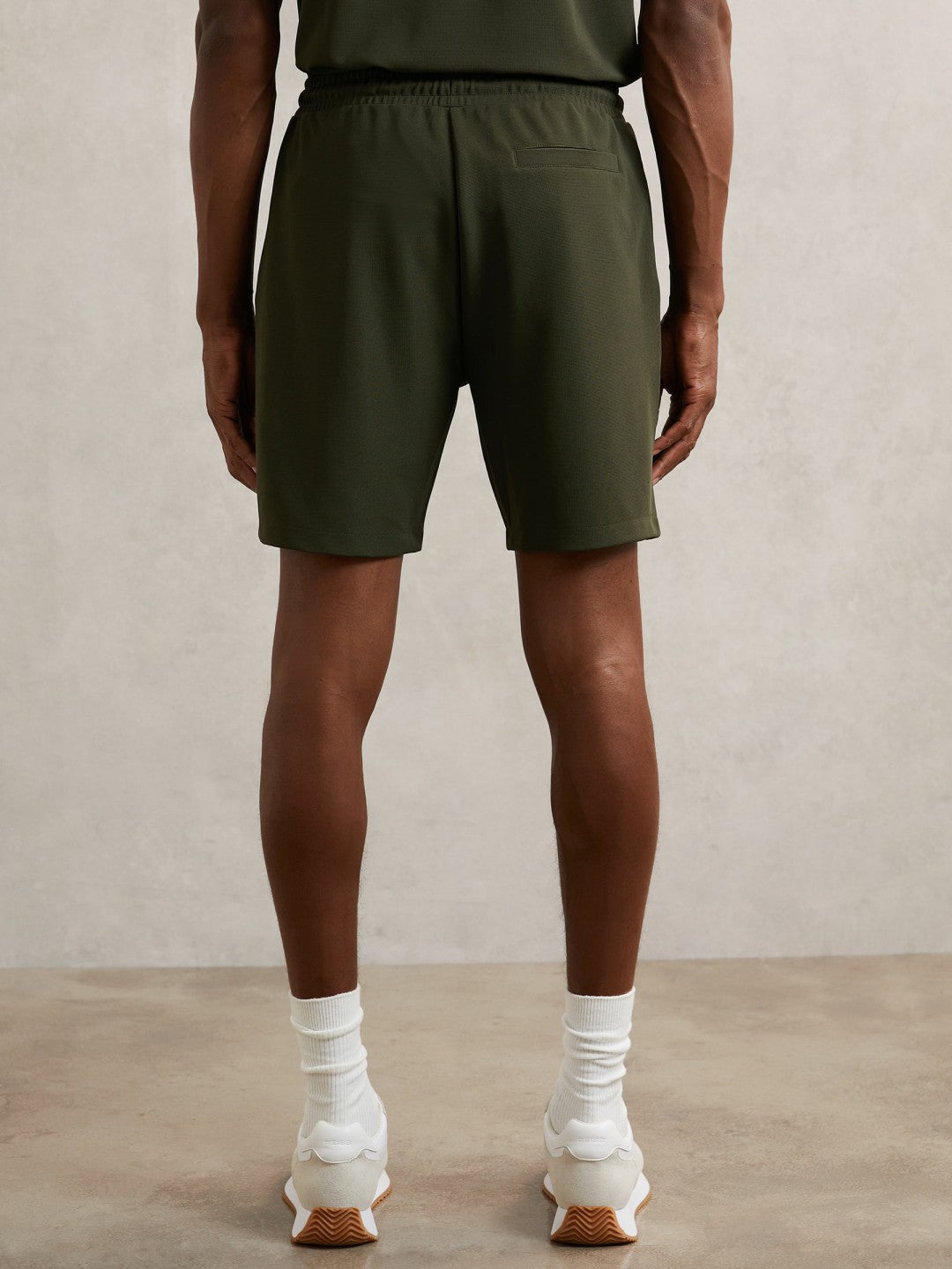 Reiss | Textured Drawstring Shorts in Green