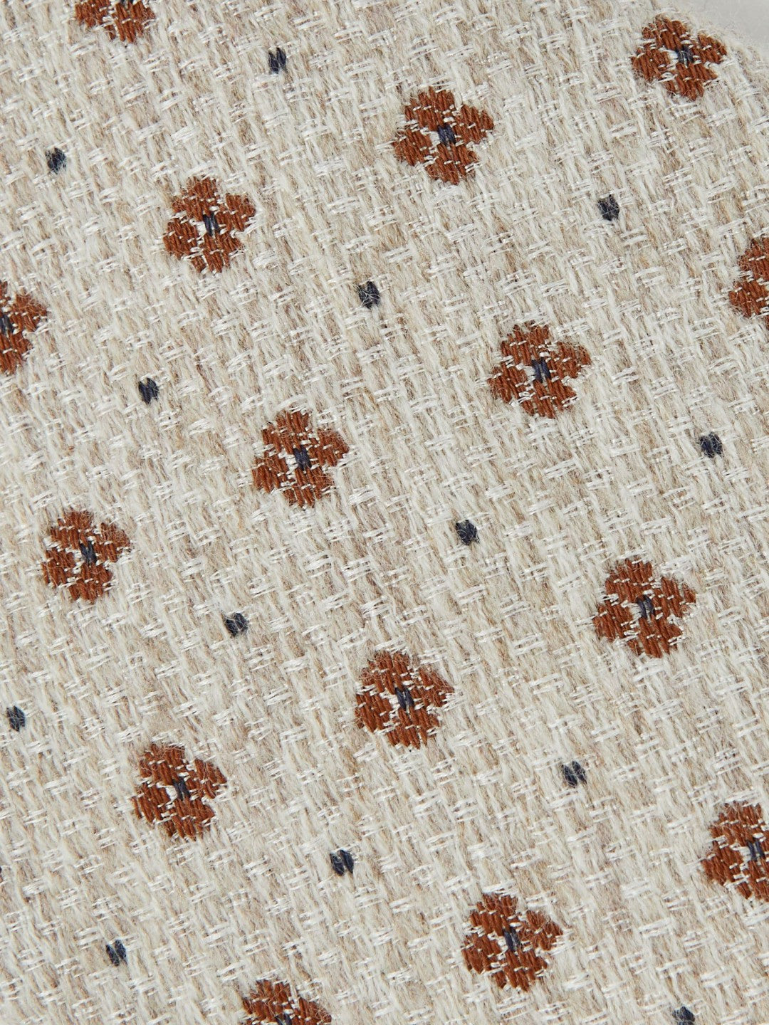 Reiss | Wool-Silk Floral-Medallion Tie in Oatmeal Melange