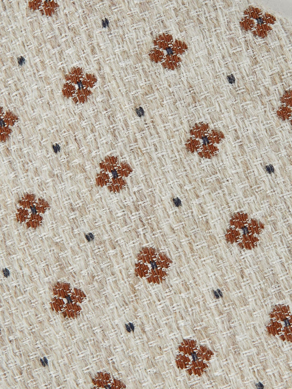 Reiss | Wool-Silk Floral-Medallion Tie in Oatmeal Melange