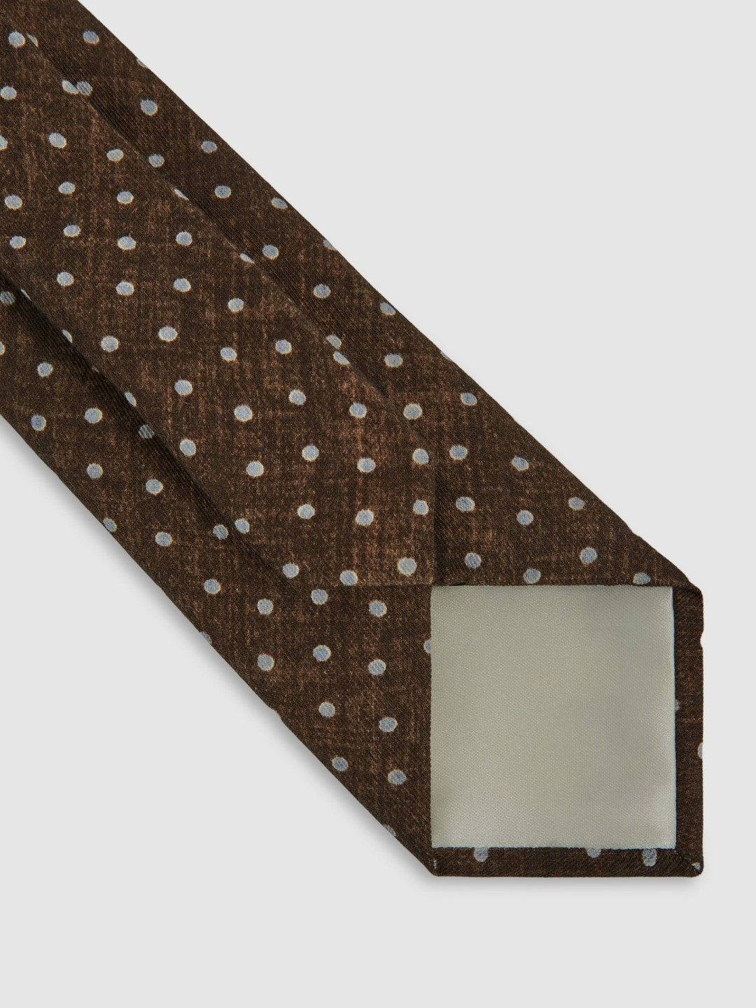 Reiss | Wool-Cotton Polka-Dot Tie in Chocolate Brown