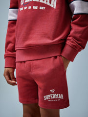 Reiss | 3-9 yrs Superman Cotton Logo Shorts in Red