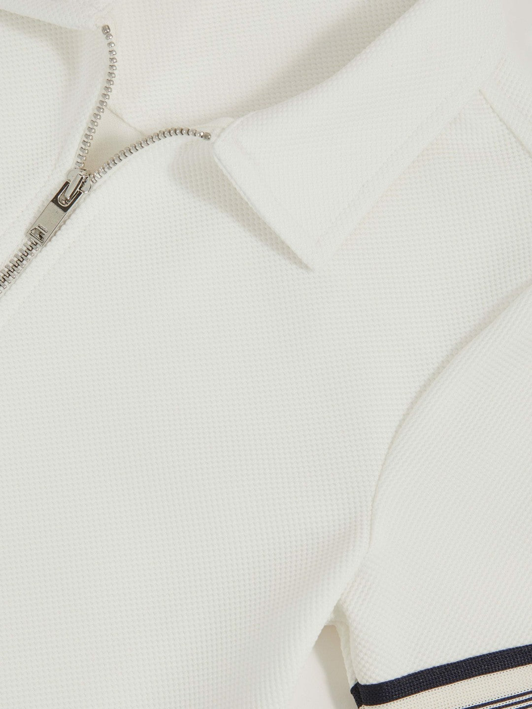 Reiss | 3-9 yrs Textured Half Zip Polo Shirt in White