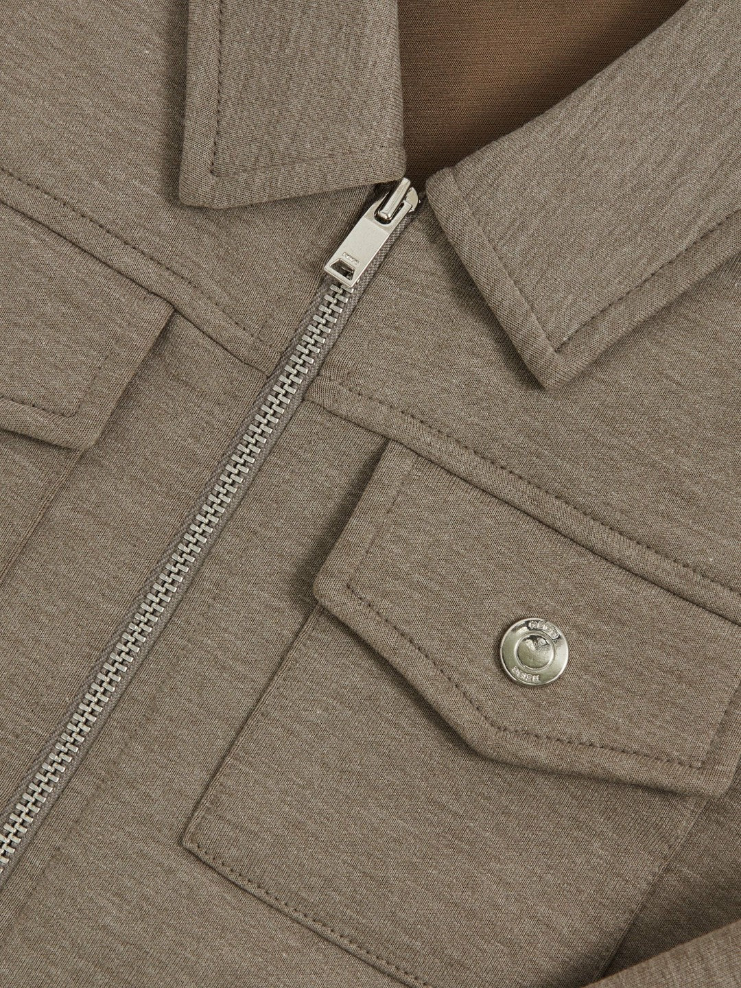 Reiss | 9-13 yrs Interlock Zip-Through Overshirt in Taupe Brown