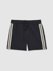 Reiss | 3-9 yrs Side Stripe Textured Shorts in Navy Blue