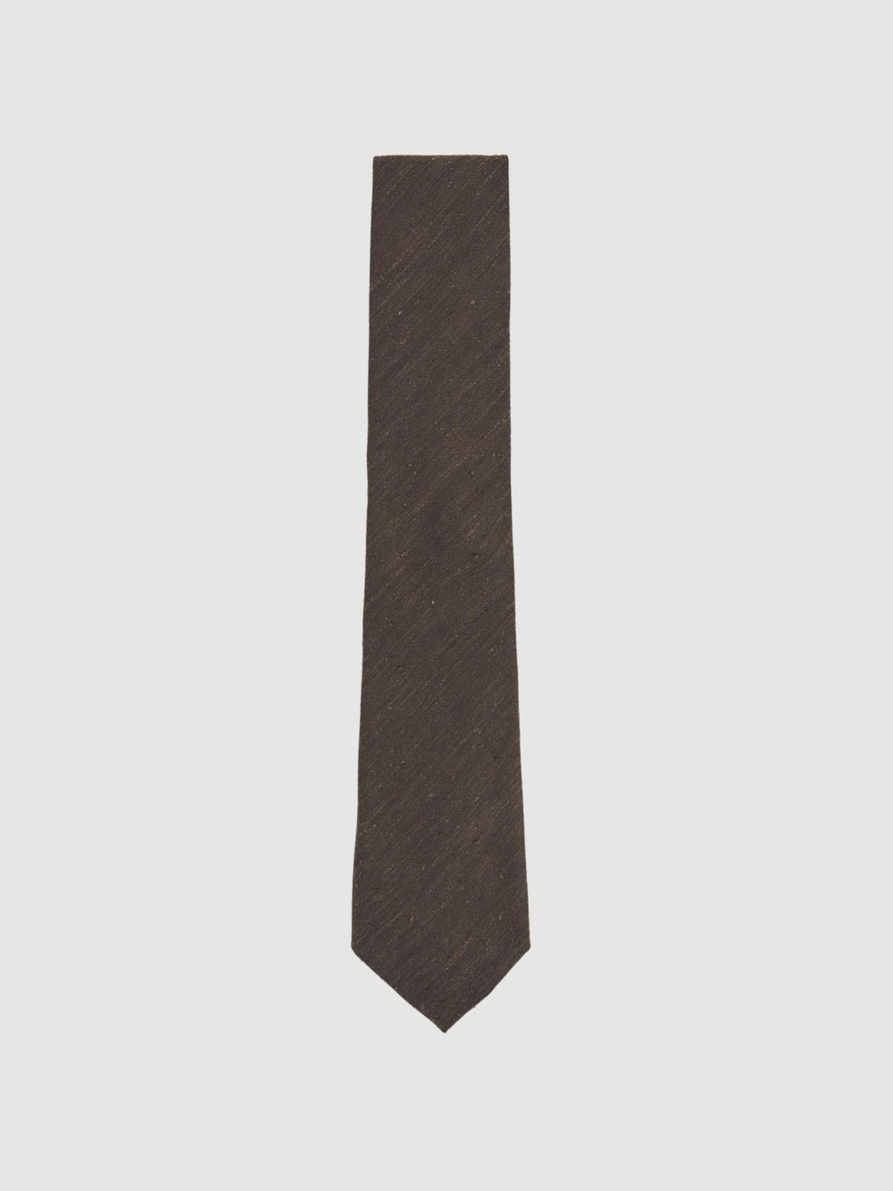 Reiss | Silk Blend Textured Tie in Chocolate Brown