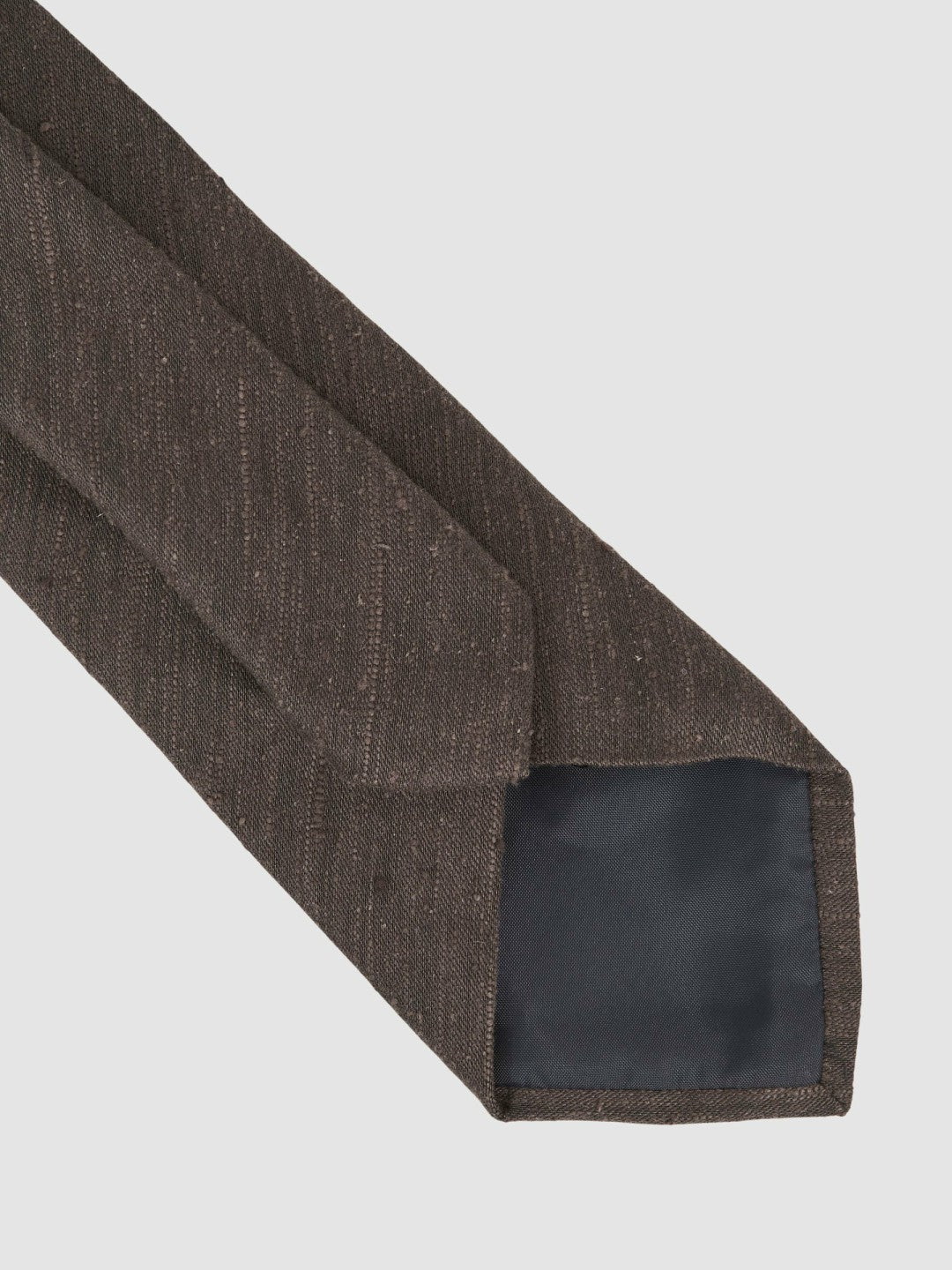 Reiss | Silk Blend Textured Tie in Chocolate Brown