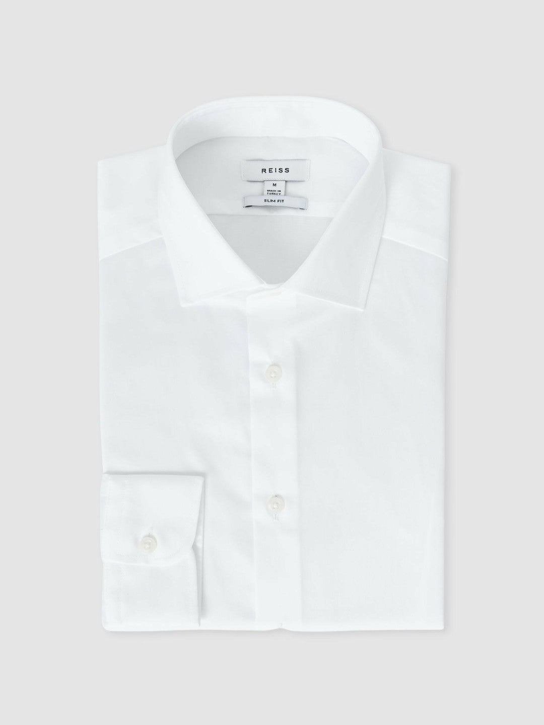 Reiss | Slim Fit Cotton Sateen Shirt in White