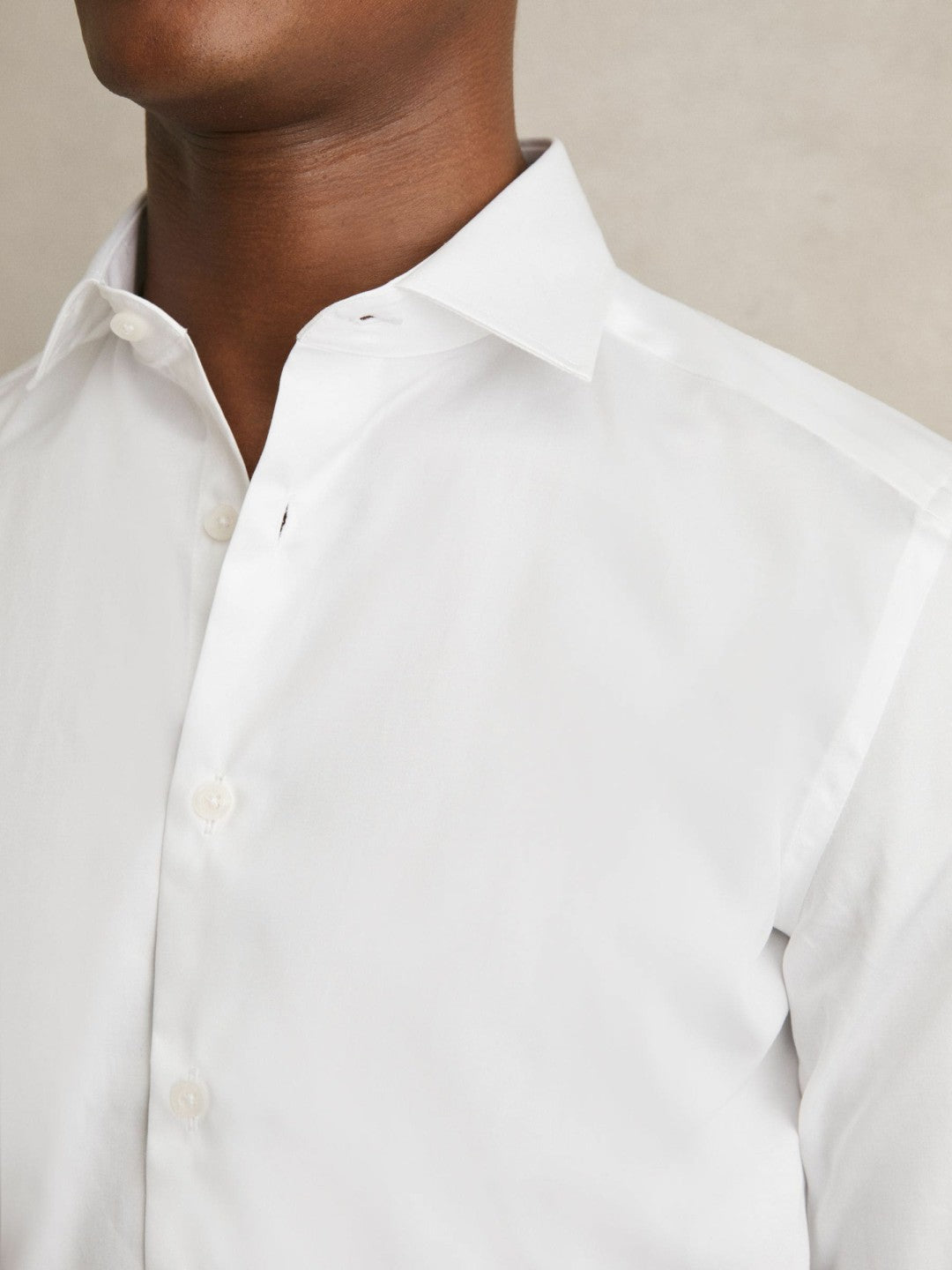 Reiss | Slim Fit Cotton Sateen Shirt in White