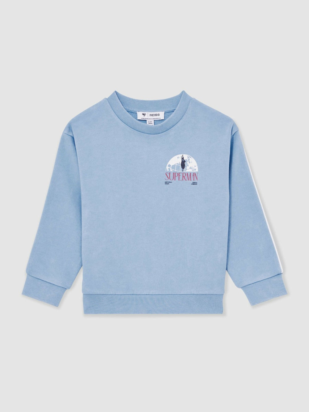 Reiss | 3-9 yrs Superman Logo Print Sweatshirt in Light Blue