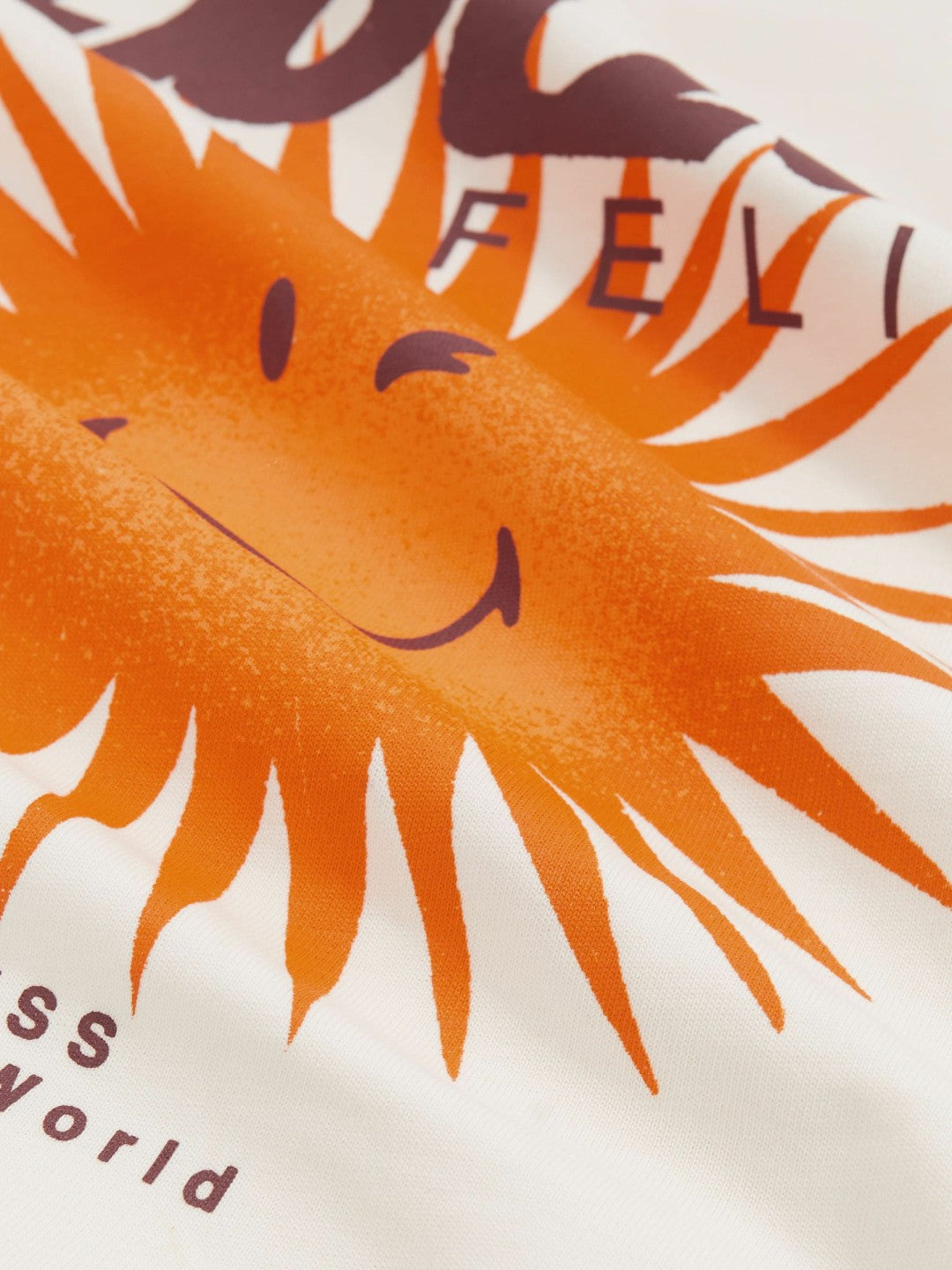 Reiss | 9-13 yrs SmileyWorld Sun Motif T-Shirt in Off White