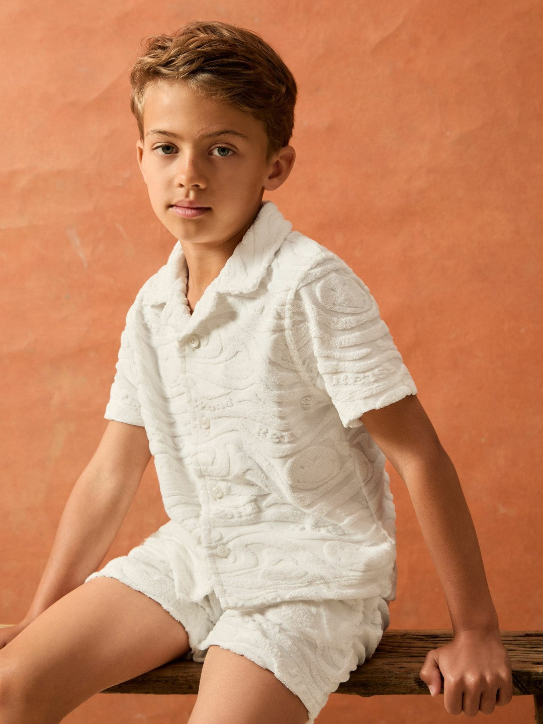 Reiss | 13-14 yrs SmileyWorld Wave Texture Shirt in White