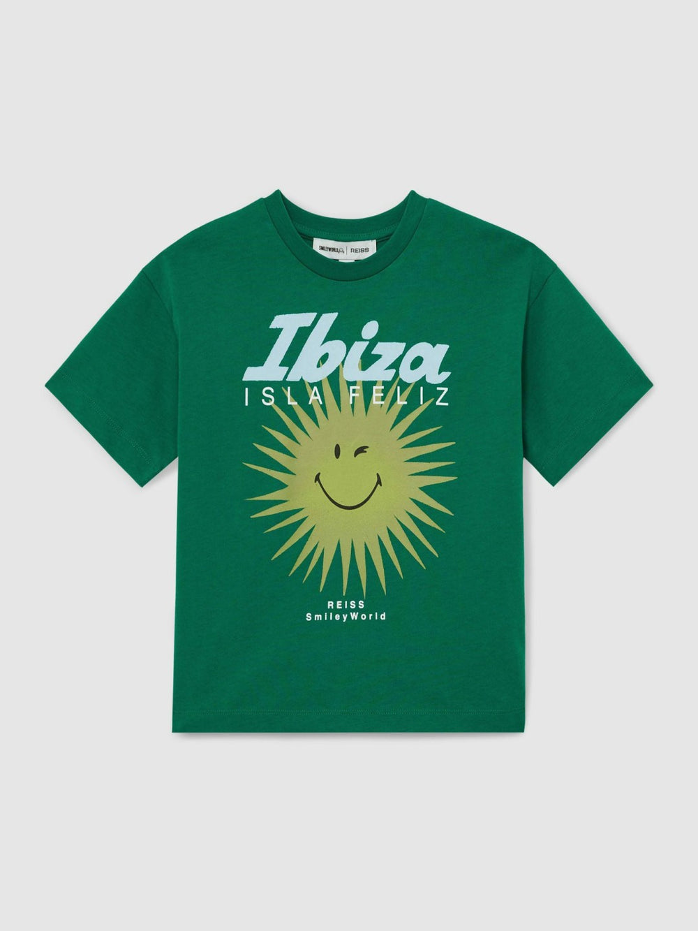 Reiss | 9-13 yrs SmileyWorld Sun Motif T-Shirt in Bright Green