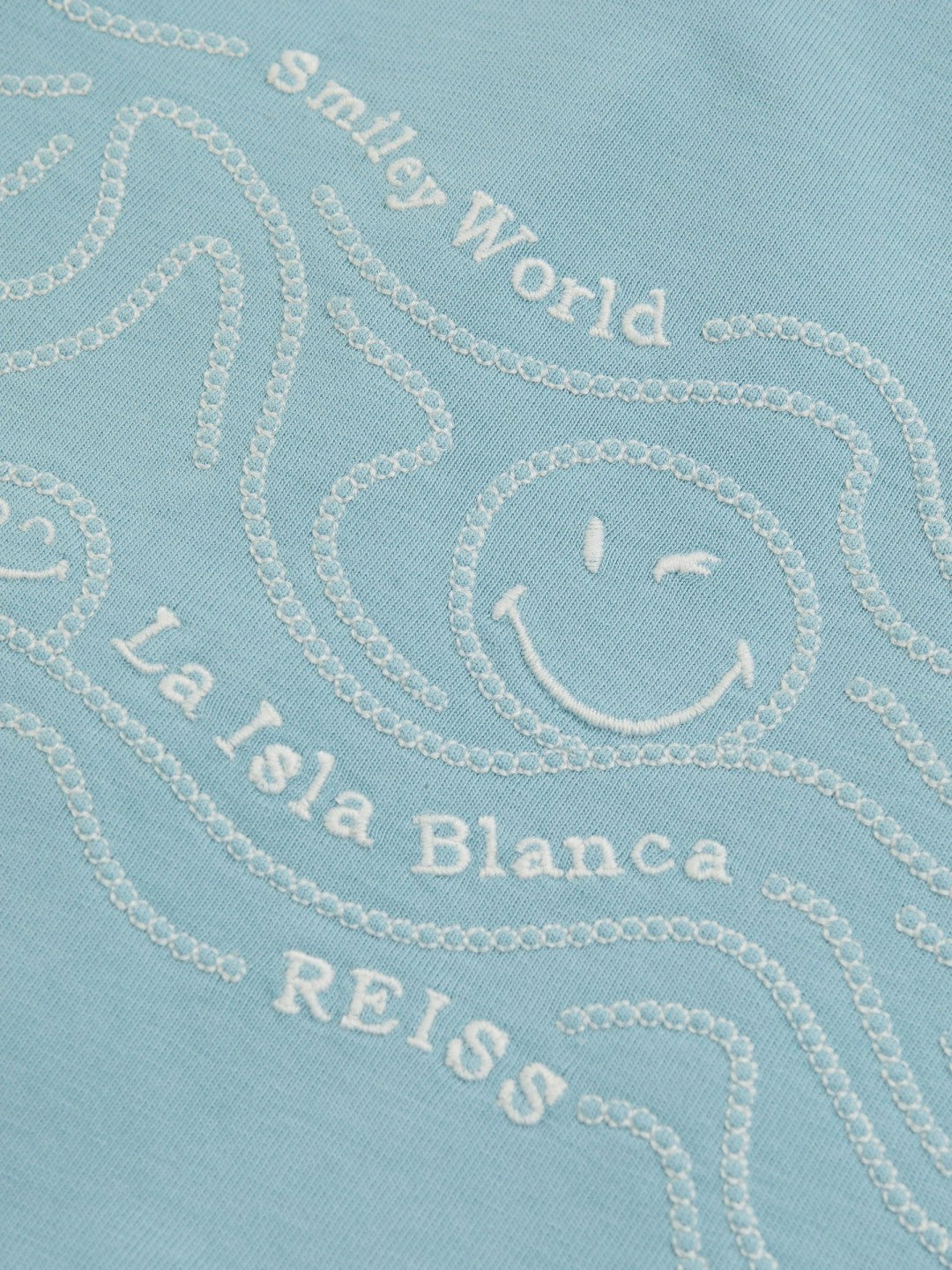 Reiss | 3-9 yrs SmileyWorld Embroidered Shirt in Sky Blue
