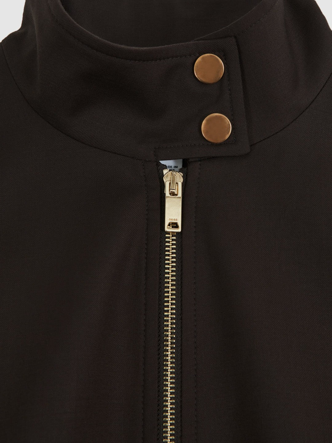 Reiss | Wool Bomber Jacket in Chocolate Brown
