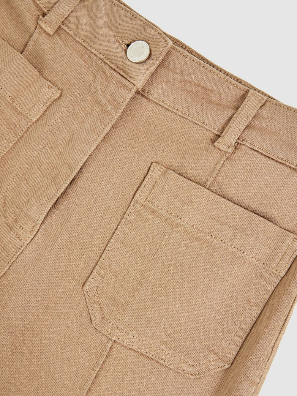 Reiss | Petite Patch-Pocket Flared Jeans in Taupe Neutral