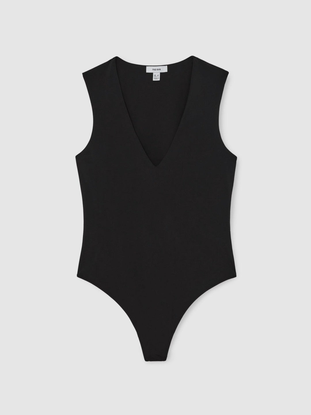 Reiss | V-Neck Sleeveless Bodysuit in Black