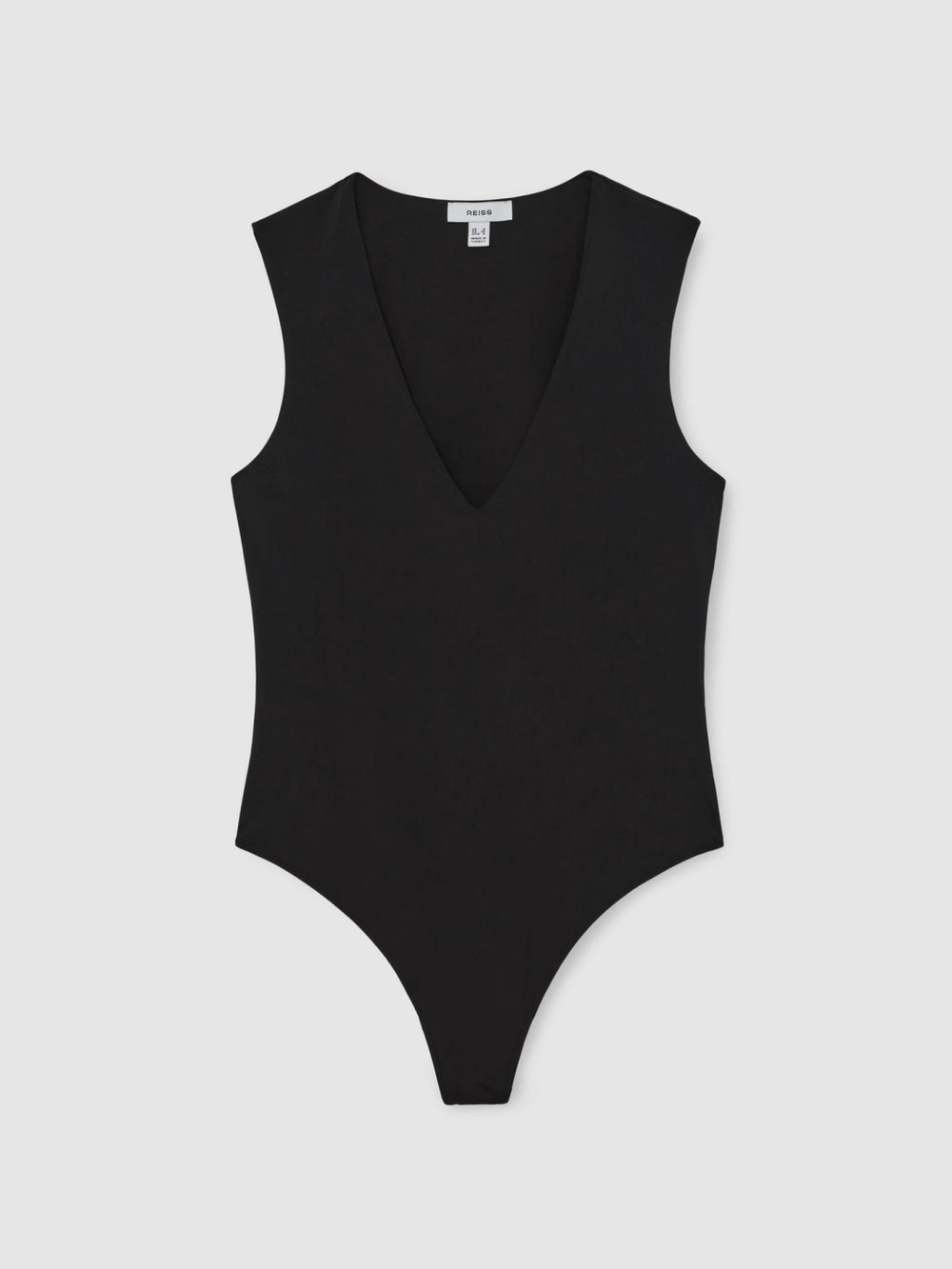 Reiss | V-Neck Sleeveless Bodysuit in Black