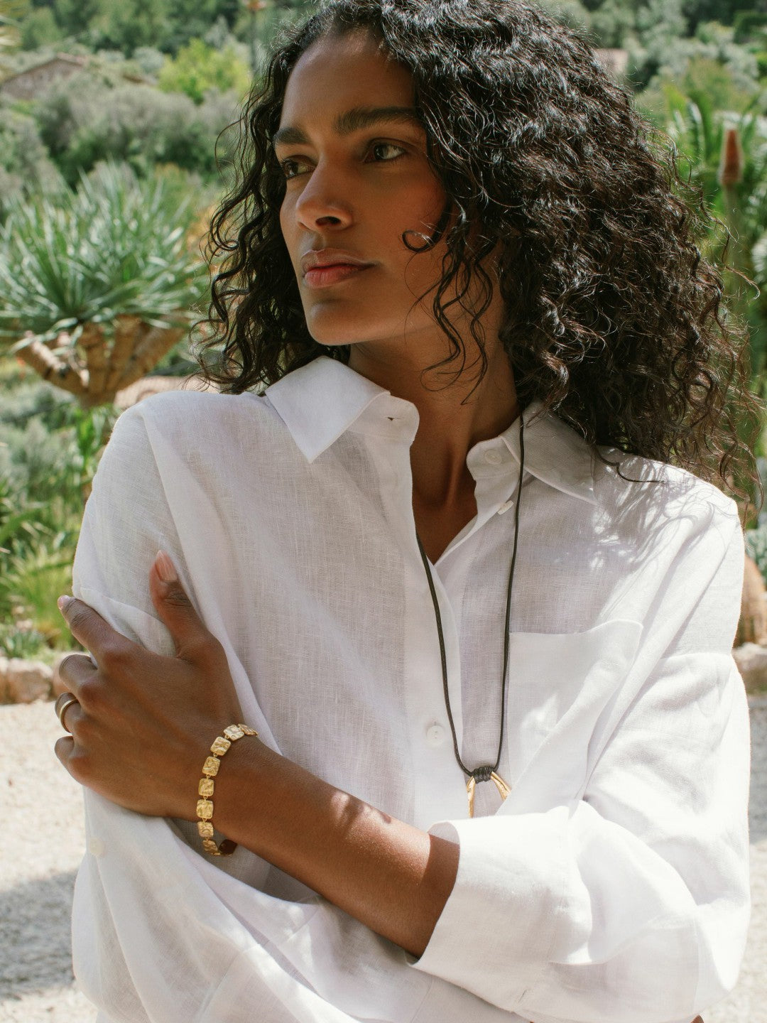 Reiss | Oversize Linen Cropped Shirt in White
