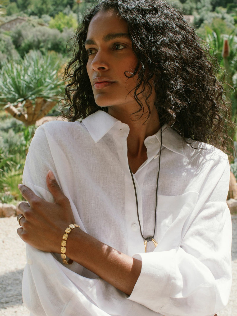 Reiss | Oversize Linen Cropped Shirt in White