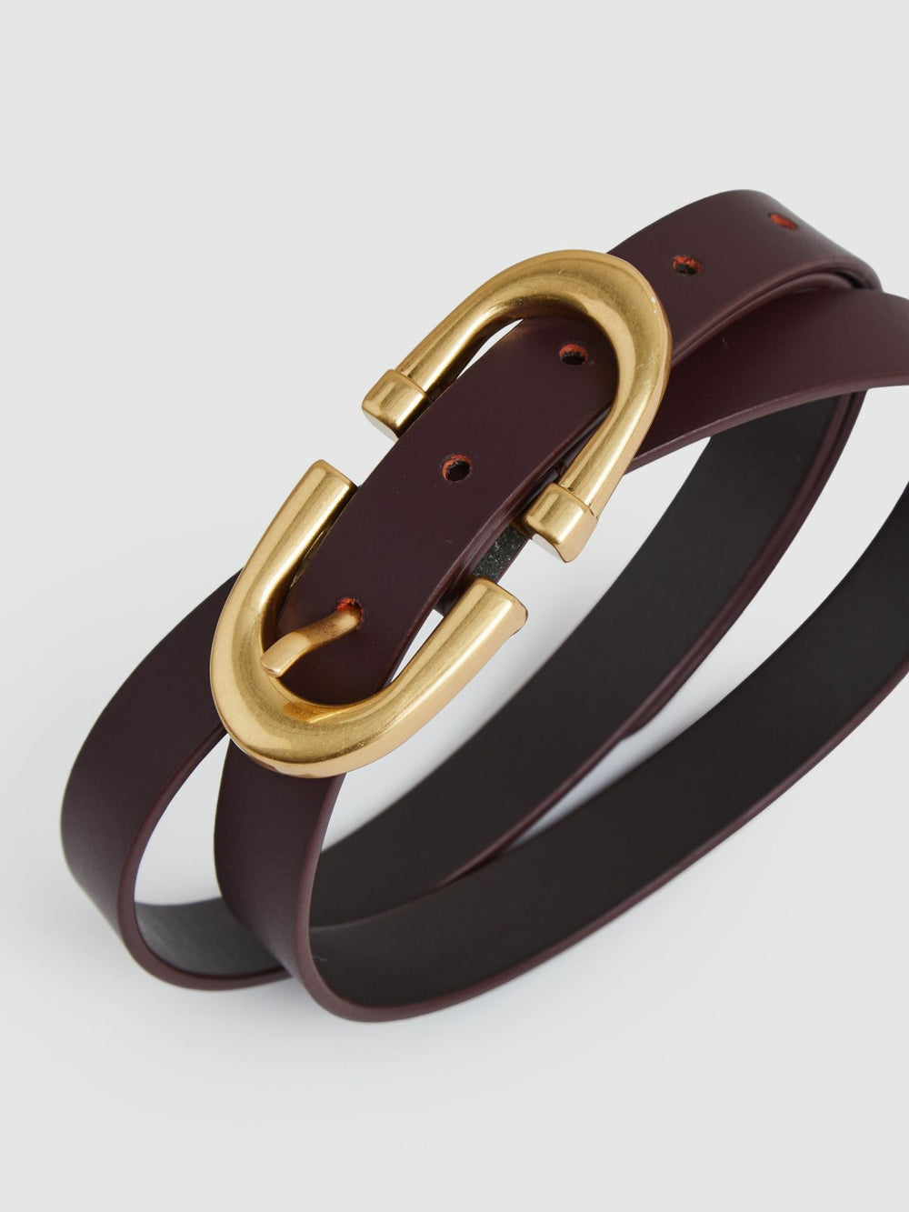 Reiss | Horseshoe Belt in Burgundy