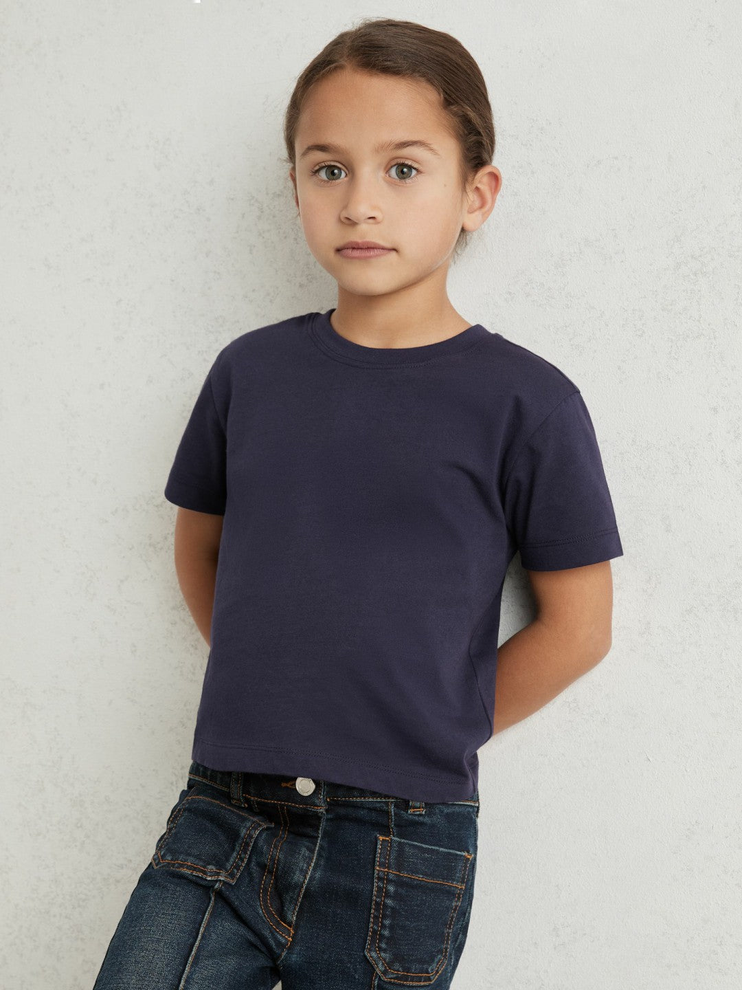 Reiss | 9-13 yrs Cotton Crew Neck T-Shirt in Navy
