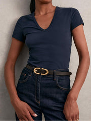 Reiss | Horseshoe Belt in Chocolate