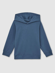 Reiss | Interlock Jersey Hoodie in Ocean Blue