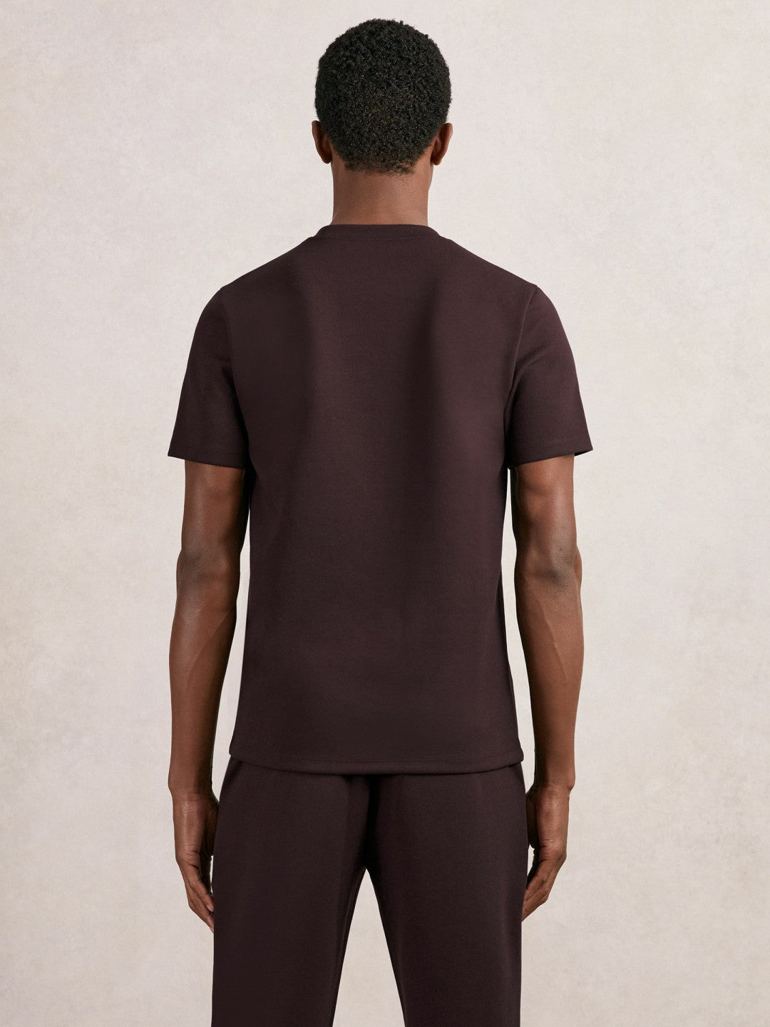 Reiss | Interlock Jersey Crew Neck T-Shirt in Cherry Red