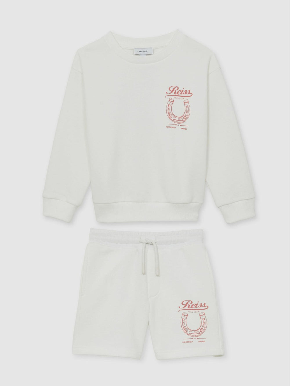 Reiss | Pony Club Sweatshirt and Shorts Set in Ecru