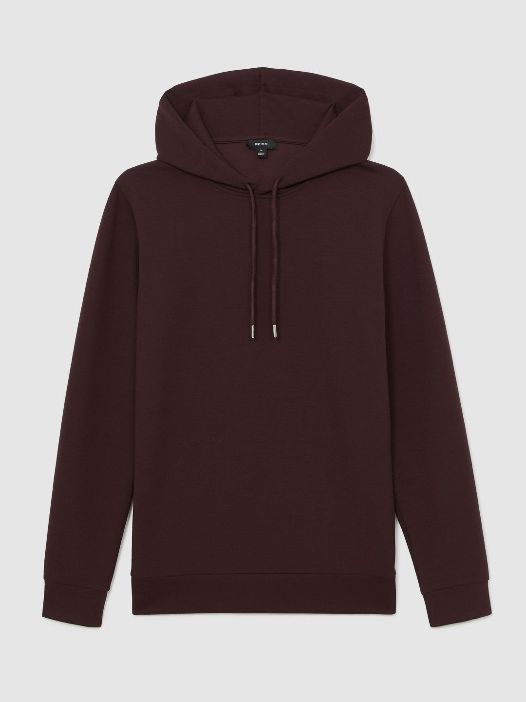 Reiss | Interlock Jersey Drawstring Hoodie in Cherry Red