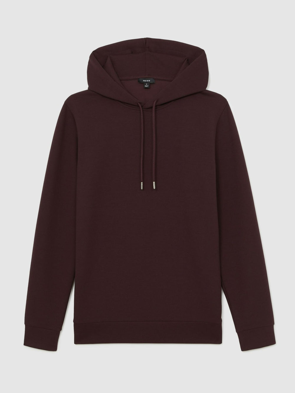Reiss | Interlock Jersey Drawstring Hoodie in Cherry Red