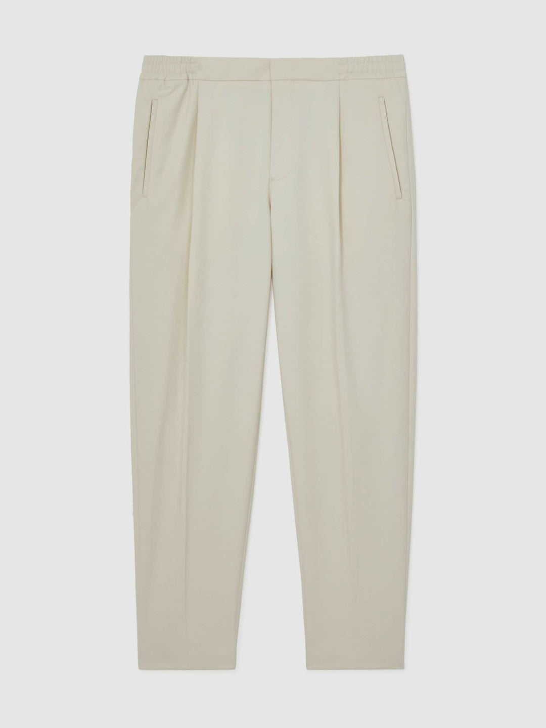 Reiss | Tapered Drawstring Tailored Trousers in Ecru