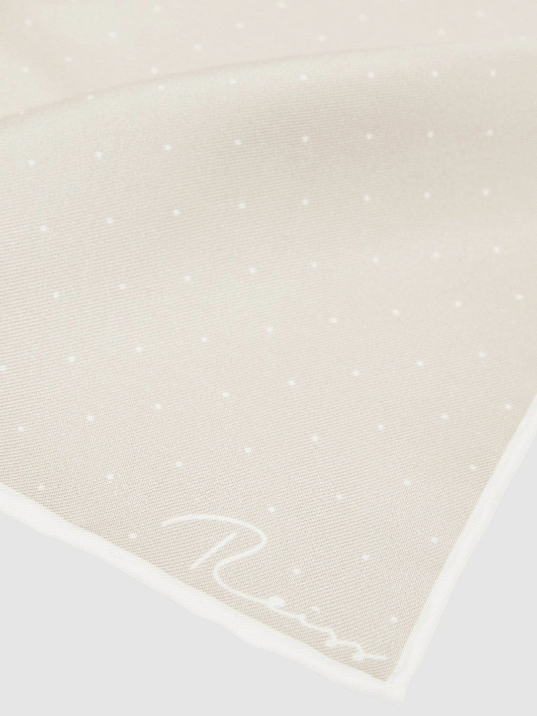 Reiss | Silk Polka Dot Pocket Square in Champagne