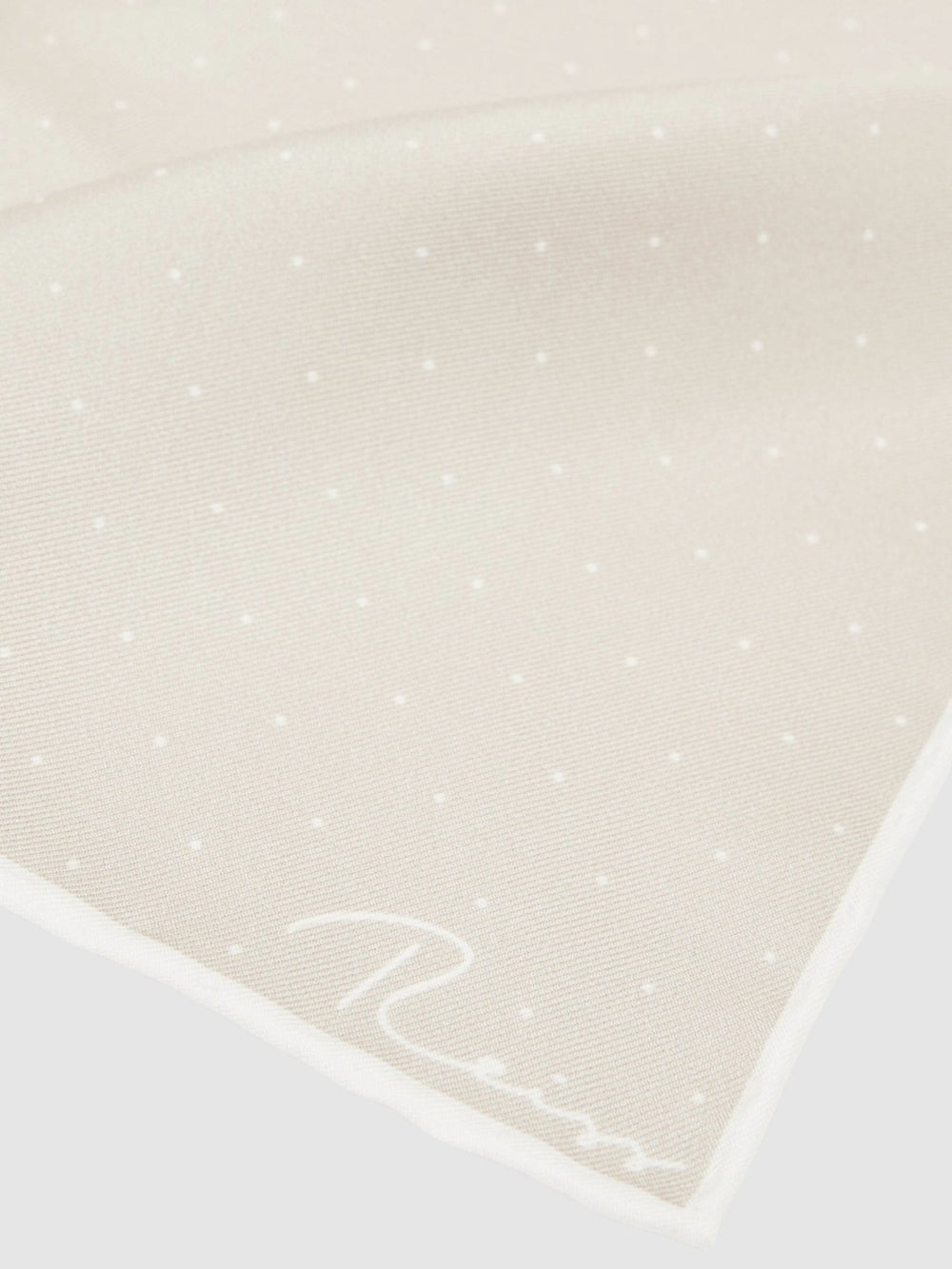 Reiss | Silk Polka Dot Pocket Square in Champagne
