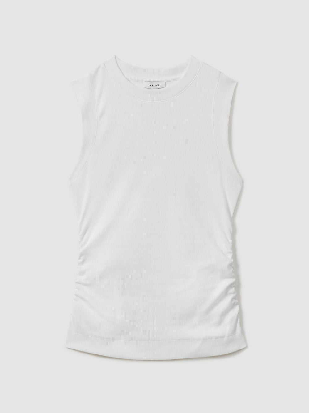 Reiss | Ribbed Ruched Waist Vest in White