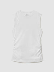 Reiss | Ribbed Ruched Waist Vest in White