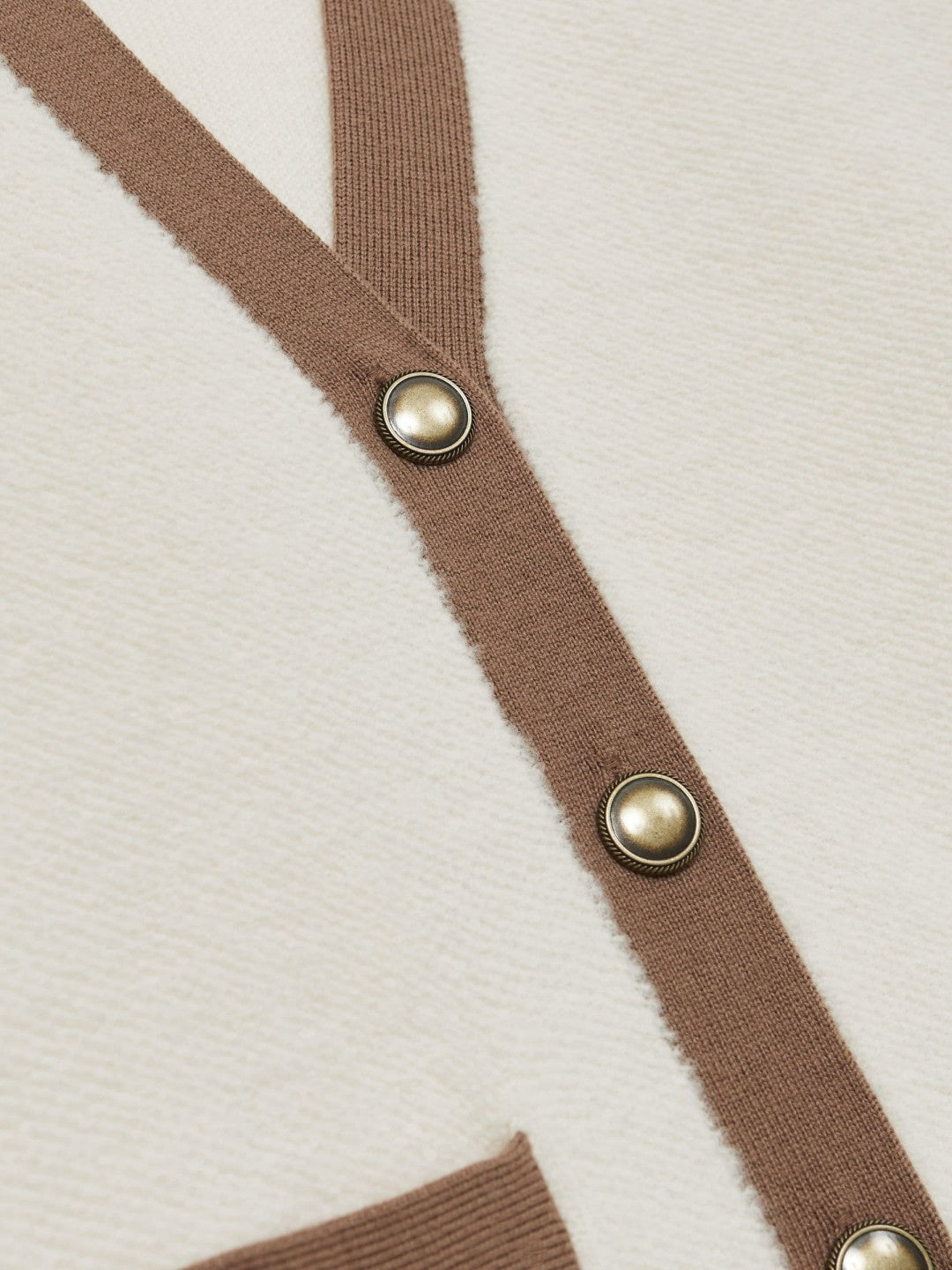 Reiss | Wool Colourblock Cardigan in Cream/Neutral