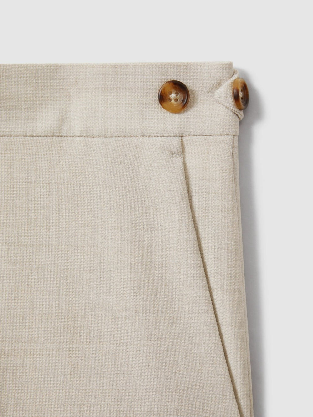 Reiss | Slim-Fit Textured Suit Trousers With Wool in Stone