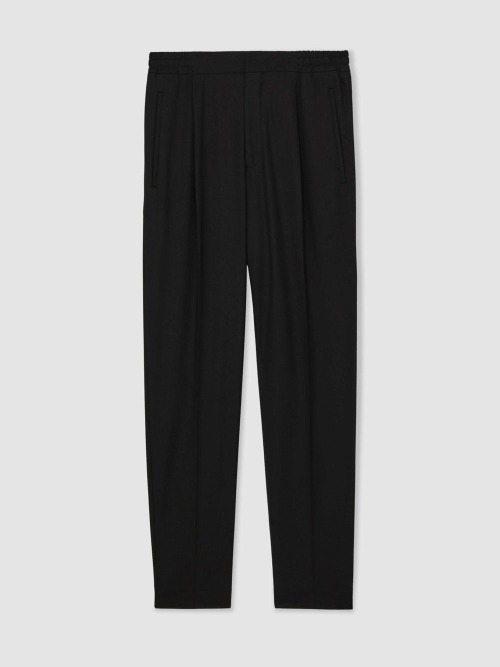 Reiss | Tapered Drawstring Tailored Trousers in Black