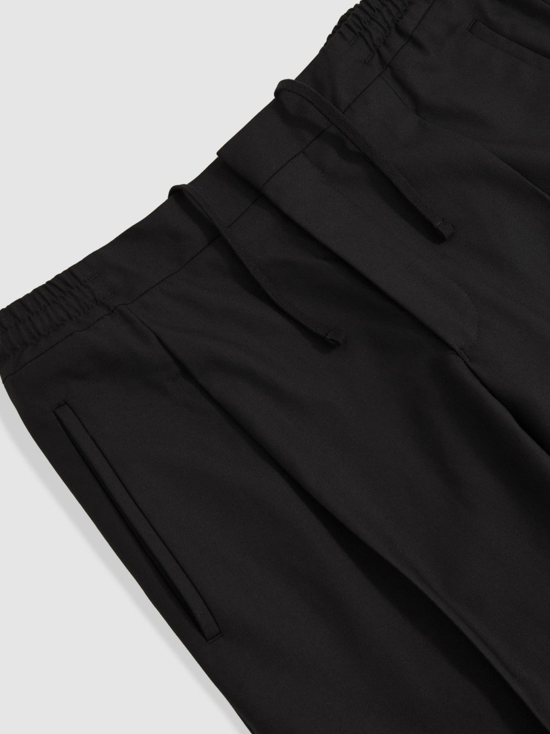 Reiss | Tapered Drawstring Tailored Trousers in Black